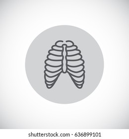  Human thorax icon flat.