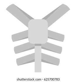Human thorax icon flat isolated on white background vector illustration