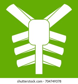 Human thorax icon white isolated on green background. Vector illustration