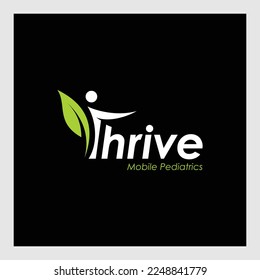 human thrive logo design vektor icon template