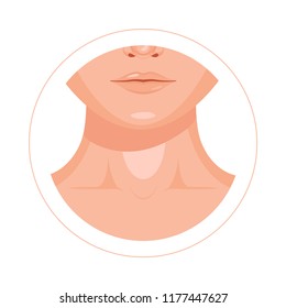 Human Throat, Clavicle, Lips And Nose Design Icon