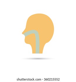 Human throat color icon