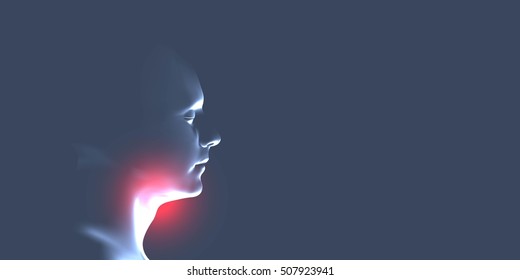 Human throat irritation. Health care concept design. Sore throat. Laryngitis vector illustration