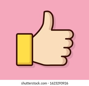Human thumb up and approval icon button