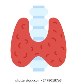 Human thyroid gland flat icon on transparent background