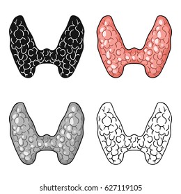 Human thyroid icon in cartoon style isolated on white background. Human organs symbol stock vector illustration.