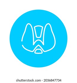 Human thyroid icon, high quality and editable. Very suitable for your web design, UI, mobile app design, etc. 
Vector illustration on a blue background.