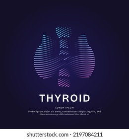 Human thyroid medical structure. Vector logo thyroid color silhouette on a dark background. EPS 10