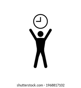 Human and time icon, eps 10
