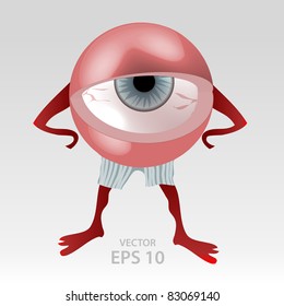 Human tired eye mascot
