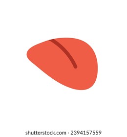 Human tongue in cartoon style isolated on white background. Learning body parts for kids. Vector illustration