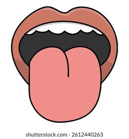 Human tongue isolated on white background