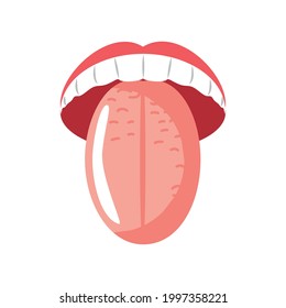 human tongue organ icon isolated