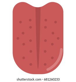 Human tongue organ icon, vector illustration flat style design isolated on white. Colorful graphics