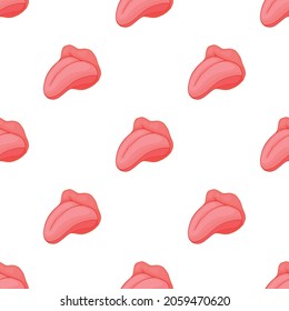 Human tongue pattern seamless background texture repeat wallpaper geometric vector