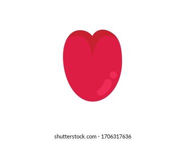 Human tongue structure on white background, vector illustration