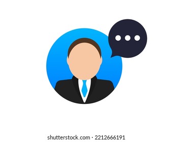 Human tooltip as chat icon, SMS icon, comment icon. Vector illustration