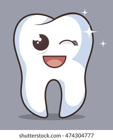 human tooth character icon vector illustration graphic