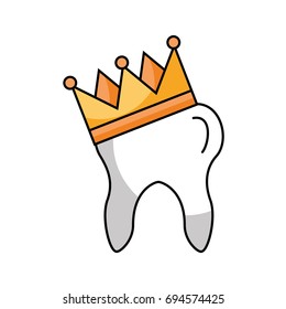 Human tooth with crown