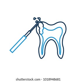 Human tooth with dental drill