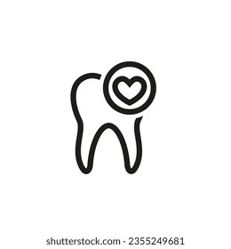 A human tooth with a heart.