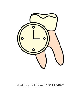 Human Tooth Icon Clock Time Thinking Stock Vector (Royalty Free ...