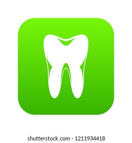 Human tooth icon digital green for any design isolated on white vector illustration