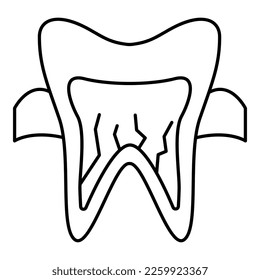 Human tooth icon flat vector illustration of human organ liver symbol for web design medicine anatomy for dental clinic
