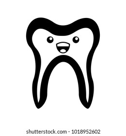 Human tooth kawaii character