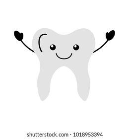 Human tooth kawaii character