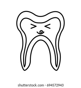 Human tooth kawaii character