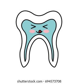 Human tooth kawaii character