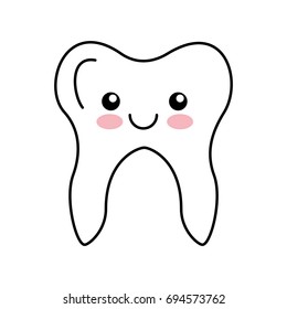 Human tooth kawaii character