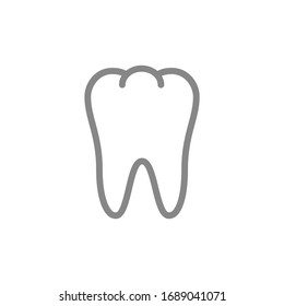 Human tooth line icon. Healthy internal organ symbol