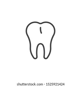 Human tooth line icon. linear style sign for mobile concept and web design. Dental tooth outline vector icon. Symbol, logo illustration. Vector graphics
