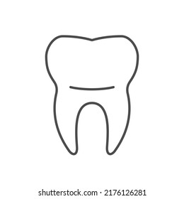 Icono de contorno de línea de dientes humanos