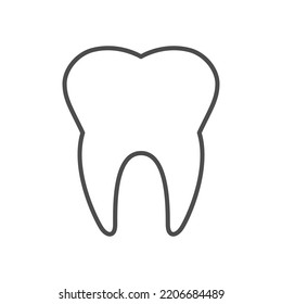 Icono de contorno de línea de dientes humanos