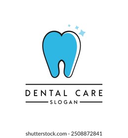 Ícone de vetor médico de dente humano isolado no fundo branco. modelo de design de logotipo de cuidados dentários. EPS 10