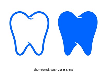 Human Tooth Outline Silhouette Blue Icon Stock Vector (Royalty Free ...