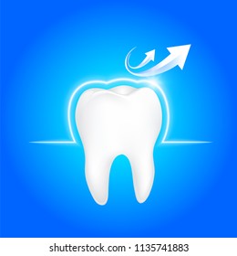 Human tooth protected from bacteria by barrier protection. Dental care concept illustration.