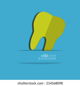 Human tooth with a ribbon. 
