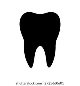 Human tooth silhouette icon isolated on white background for dental healthcare