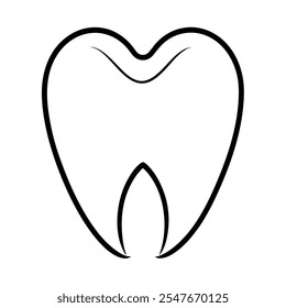 Human Tooth Single Line Icon.