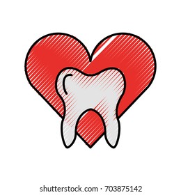 Human tooth with stars