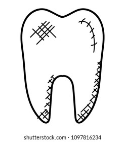 
A human tooth symbol of dentistry 
