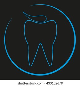 human tooth, vector icon