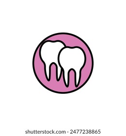 human tooth vector type icon