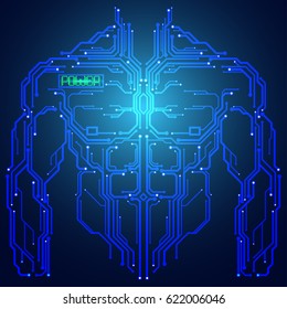 Human torso in technological style