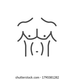 Human torso or trunk line icon
