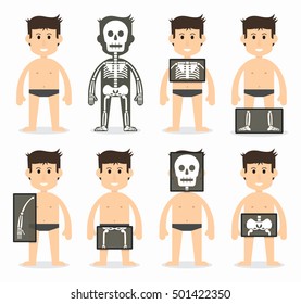 Human and total bone scan ( flat design )